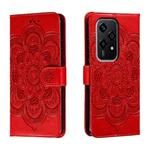 For Honor 200 Lite Global Sun Mandala Embossing Pattern Phone Leather Case(Red)