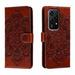 For Honor 200 Lite Global Sun Mandala Embossing Pattern Phone Leather Case(Brown)