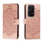 For Honor 200 Lite Global Sun Mandala Embossing Pattern Phone Leather Case(Rose Gold)