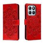 For Honor X8B Sun Mandala Embossing Pattern Phone Leather Case(Red)