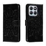 For Honor X8B Sun Mandala Embossing Pattern Phone Leather Case(Black)