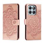 For Honor X8B Sun Mandala Embossing Pattern Phone Leather Case(Rose Gold)