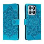 For Honor X8B Sun Mandala Embossing Pattern Phone Leather Case(Blue)