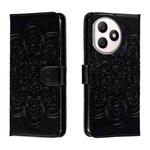 For Honor X50i+ Sun Mandala Embossing Pattern Phone Leather Case(Black)