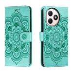 For Honor X50i+ Sun Mandala Embossing Pattern Phone Leather Case(Green)