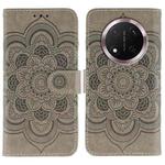 For Honor Magic7 Lite Sun Mandala Embossing Pattern Phone Leather Case(Grey)