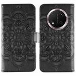 For Honor Magic7 Lite Sun Mandala Embossing Pattern Phone Leather Case(Black)