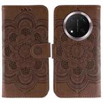 For Honor Magic7 Lite Sun Mandala Embossing Pattern Phone Leather Case(Brown)
