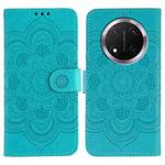 For Honor Magic7 Lite Sun Mandala Embossing Pattern Phone Leather Case(Blue)
