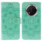 For Honor Magic7 Lite Sun Mandala Embossing Pattern Phone Leather Case(Green)