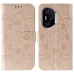 For Honor 400 Sun Mandala Embossing Pattern Phone Leather Case(Rose Gold)