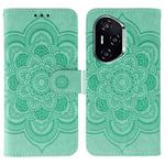 For Honor 400 Sun Mandala Embossing Pattern Phone Leather Case(Green)