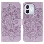 For Honor 400 Lite Sun Mandala Embossing Pattern Phone Leather Case(Purple)