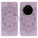 For Honor Magic7 Pro Sun Mandala Embossing Pattern Phone Leather Case(Purple)