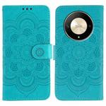 For Honor X9b / X50 / Magic6 Lite / X50 GT Sun Mandala Embossing Pattern Phone Leather Case(Blue)