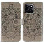 For Honor Play 60 Plus / 200 Smart / X7C Sun Mandala Embossing Pattern Phone Leather Case(Grey)