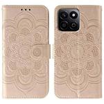 For Honor Play 60 Plus / 200 Smart / X7C Sun Mandala Embossing Pattern Phone Leather Case(Rose Gold)