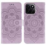 For Honor Play 60 Plus / 200 Smart / X7C Sun Mandala Embossing Pattern Phone Leather Case(Purple)