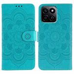 For Honor Play 60 Plus / 200 Smart / X7C Sun Mandala Embossing Pattern Phone Leather Case(Blue)