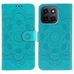 For Honor X6c 4G Sun Mandala Embossing Pattern Phone Leather Case(Blue)