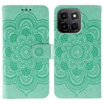 For Honor X6c 4G Sun Mandala Embossing Pattern Phone Leather Case(Green)