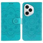 For Honor 400 Pro Global 160.8mm Sun Mandala Embossing Pattern Phone Leather Case(Blue)