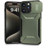 For iPhone 15 Pro Sliding Camshield Phone Case(Alpine Green)