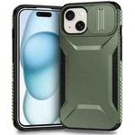 For iPhone 15 Plus Sliding Camshield Phone Case(Alpine Green)