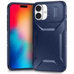 For iPhone 16 Plus Sliding Camshield Phone Case(Blue)