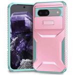 For Google Pixel 8a Sliding Camshield Phone Case(Pink + Grey Green)