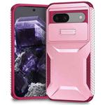 For Google Pixel 8a Sliding Camshield Phone Case(Pink + Rose Red)