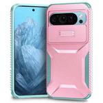 For Google Pixel 10 Pro / 10 / 9 Pro Sliding Camshield Phone Case(Pink + Grey Green)