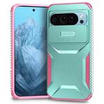 For Google Pixel 10 Pro / 10 / 9 Pro Sliding Camshield Phone Case(Grey Green + Pink)