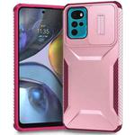 For Motorola Moto G22 2024 Sliding Camshield Phone Case(Pink + Rose Red)