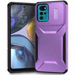 For Motorola Moto G22 2024 Sliding Camshield Phone Case(Purple)