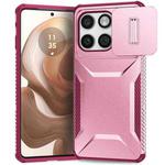 For Motorola Edge 5G 2025 Sliding Camshield Phone Case(Pink + Rose Red)