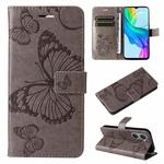 For vivo Y03 3D Butterfly Embossed Pattern Flip Leather Phone Case(Grey)