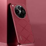 For OPPO Find X8 Plain Leather PC Phone Case(Wine Red)