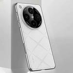 For OPPO Find X8 Pro Plain Leather PC Phone Case(White)