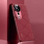 For vivo S19 Pro Plain Leather PC Phone Case(Wine Red)