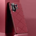 For vivo S30 Plain Leather PC Phone Case(Wine Red)