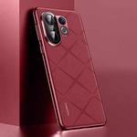 For vivo S30 Pro mini Plain Leather PC Phone Case(Wine Red)