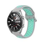 For Galaxy Watch 3 45mm Silicone Two-color Watch Band, Size: 22mm(Grey Teal)
