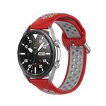 For Galaxy Watch 3 45mm Silicone Two-color Watch Band, Size: 22mm(Red Gray)