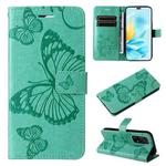 For Honor 200 Lite Global 3D Butterfly Embossed Pattern Flip Leather Phone Case(Green)