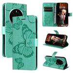 For Honor Magic7 Pro 3D Butterfly Embossed Pattern Flip Leather Phone Case(Green)