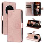 For Honor Magic7 Pro 3D Butterfly Embossed Pattern Flip Leather Phone Case(Rose Gold)