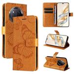 For Honor X9C 5G Global 3D Butterfly Embossed Pattern Flip Leather Phone Case(Yellow)