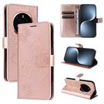 For Honor Magic7 5G 3D Butterfly Embossed Pattern Flip Leather Phone Case(Rose Gold)