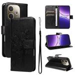 For OPPO A5 Pro 5G Global Tree & Cat Embossed Pattern Flip Leather Phone Case(Black)